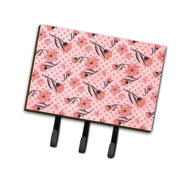 Carolines Treasures Pink Flowers and Polka Dots Leash or Key Holder, 6 x 2 x 9 in. BB7499TH68 - main